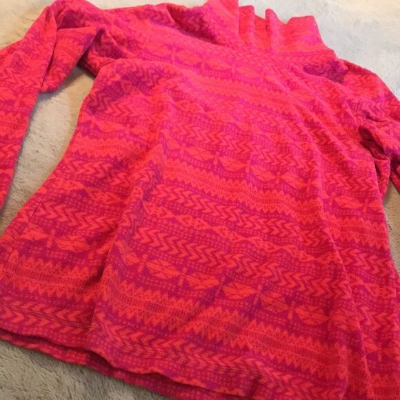 Columbia Pink Fairisle Mock Neck Fleece Pullover - Picture 3 of 11